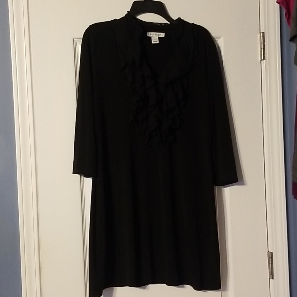White House Black Market ruffled black dress